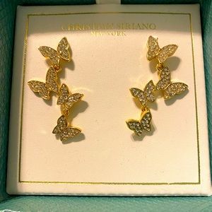 Christian Siriano dangle butterfly earrings NIB